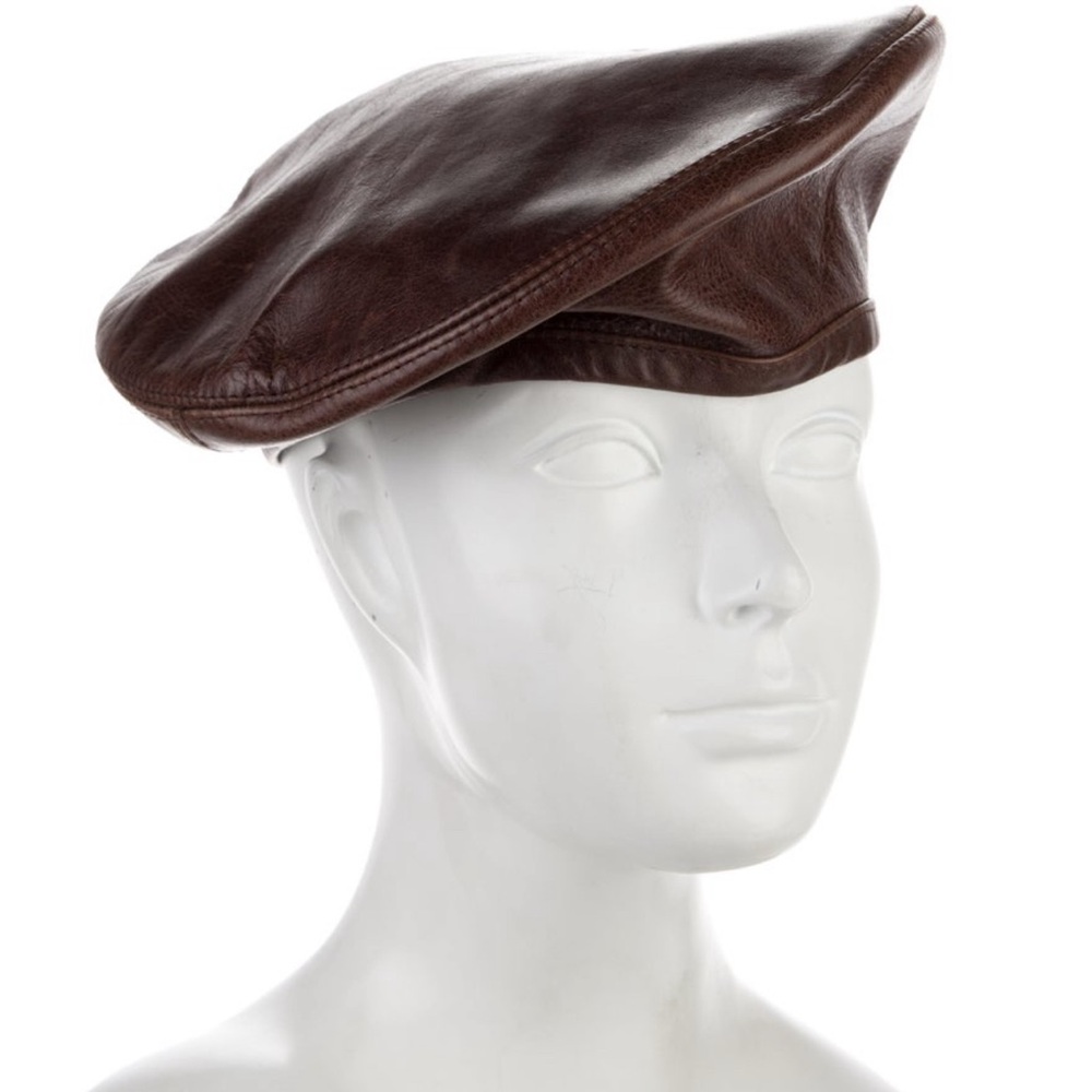Eric Javits Brown Leather Hat Collection